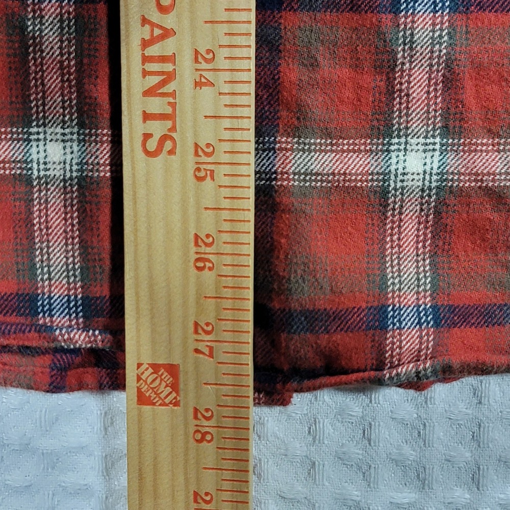 American Eagle Mens Red Plaid Flannel Button Down Shirt Size M Long Sleeve - Picture 6 of 6